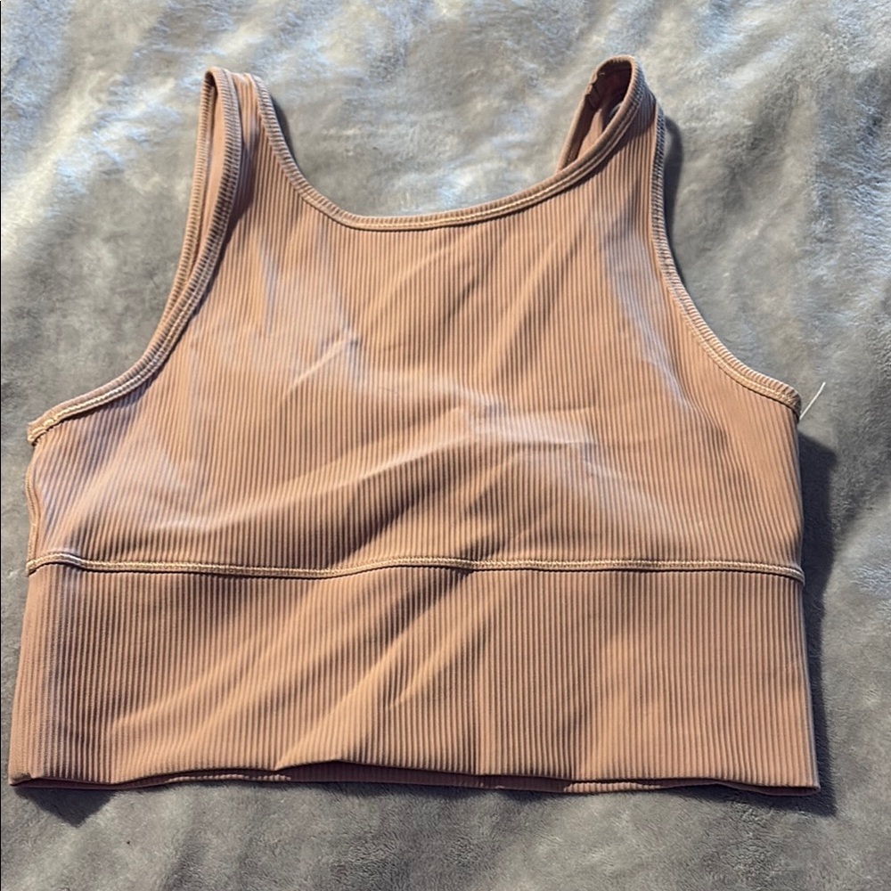 Lululemon Tan Ribbed Crop Top